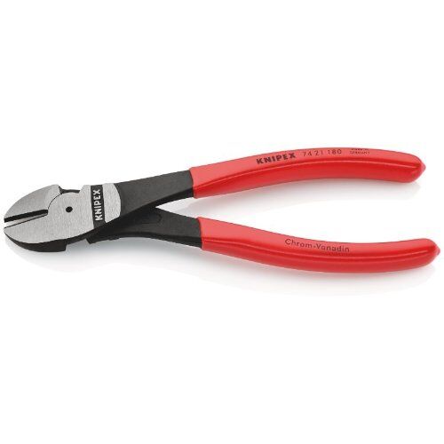 Schneidende Zangen Kraft-Seitenschneider KNIPEX 74 21 180 Kraft-Seitenschneider mit Kunststoff überzogen schwarz atramentiert 180 mm 12380467