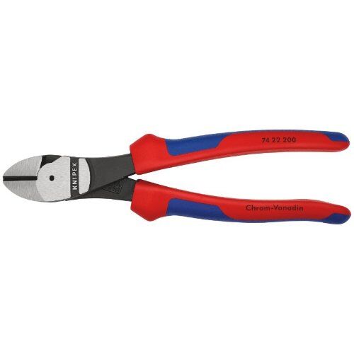 Schneidende Zangen Kraft-Seitenschneider KNIPEX 74 22 200 Kraft-Seitenschneider mit Mehrkomponenten-Hüllen schwarz atramentiert 200 mm 12380468