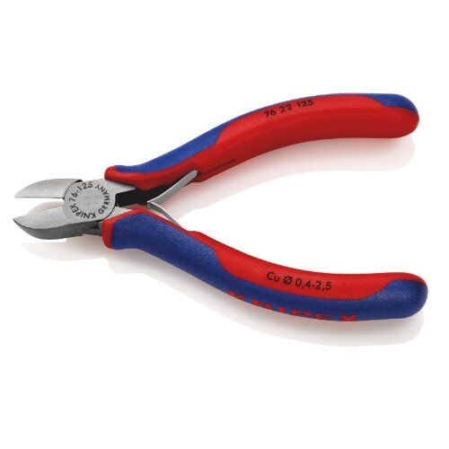  Seitenschneider für Elektromechaniker KNIPEX 76 22 125 Seitenschneider für Elektromechaniker mit Mehrkomponenten-Hüllen schwarz atramentiert 125 mm 12380553