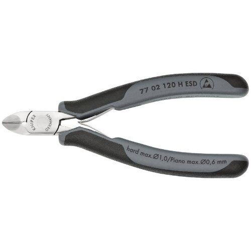  Elektronik-Seitenschneider mit eingesetzter Hartmetallschneide KNIPEX 77 02 120 H ESD Elektronik-Seitenschneider mit eingesetzter Hartmetallschneide ESD mit Mehrkomponenten-Hüllen 120 mm 12380581