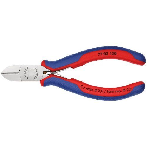  Elektronik-Seitenschneider mit durchgestecktem Gelenk KNIPEX 77 02 130 Elektronik-Seitenschneider mit Mehrkomponenten-Hüllen 130 mm 12380570