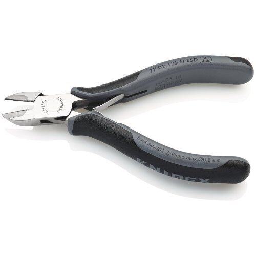  Elektronik-Seitenschneider mit eingesetzter Hartmetallschneide KNIPEX 77 02 135 H ESD Elektronik-Seitenschneider mit eingesetzter Hartmetallschneide ESD mit Mehrkomponenten-Hüllen 135 mm 12380582