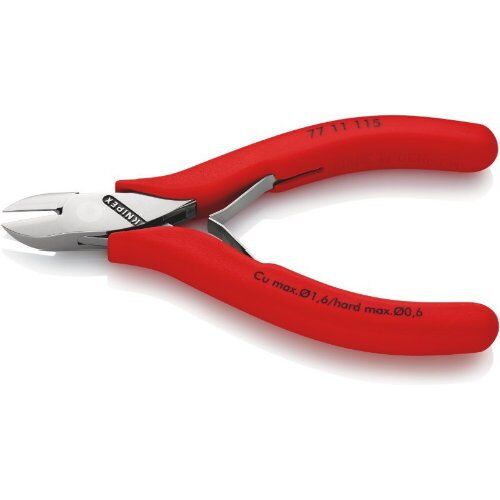  Elektronik-Seitenschneider mit durchgestecktem Gelenk KNIPEX 77 11 115 Elektronik-Seitenschneider mit rutschhemmendem Kunststoff überzogen 115 mm 12380567