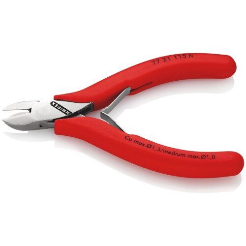  Elektronik-Seitenschneider mit durchgestecktem Gelenk KNIPEX 77 21 115 N Elektronik-Seitenschneider mit durchgestecktem Gelenk mit Kunststoff überzogen 115 mm 12380569