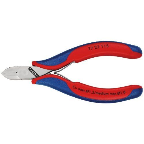  Elektronik-Seitenschneider mit durchgestecktem Gelenk KNIPEX 77 22 115 Elektronik-Seitenschneider mit Mehrkomponenten-Hüllen 115 mm 12380564
