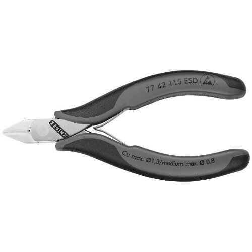  Elektronik-Seitenschneider ESD KNIPEX 77 42 115 ESD Elektronik-Seitenschneider ESD mit Mehrkomponenten-Hüllen 115 mm 12380574
