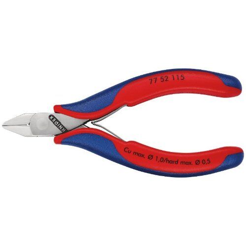  Elektronik-Seitenschneider mit durchgestecktem Gelenk KNIPEX 77 52 115 Elektronik-Seitenschneider mit Mehrkomponenten-Hüllen 115 mm 12380561