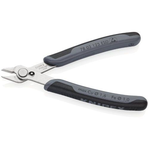  Electronic Super Knips® ESD KNIPEX 78 03 125 ESD Electronic Super Knips® ESD mit Mehrkomponenten-Hüllen 125 mm 12380598