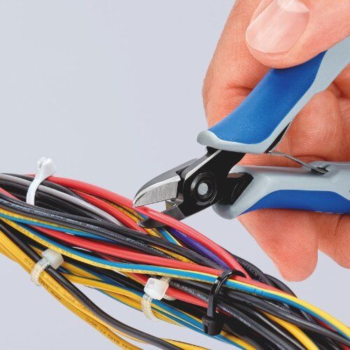 Schneidende Zangen Präzisions-Elektronik-Seitenschneider KNIPEX 79 02 125 S1 Präzisions-Elektronik-Seitenschneider z. B. zum Öffnen von Kunststoff-Kabelverbindern mit Mehrkomponenten-Hüllen brüniert 125 mm 12380620