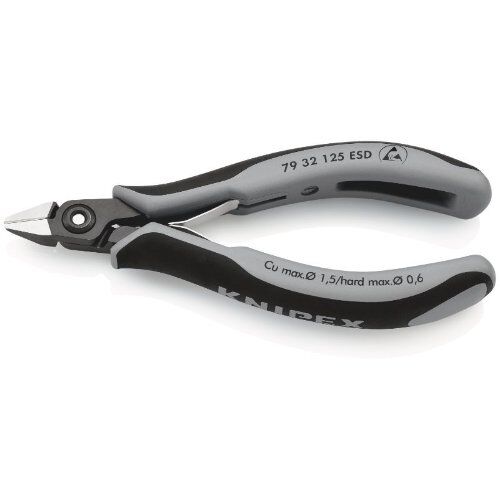  Präzisions-Elektronik-Seitenschneider ESD KNIPEX 79 32 125 ESD Präzisions-Elektronik-Seitenschneider ESD mit Mehrkomponenten-Hüllen brüniert 125 mm 12380602