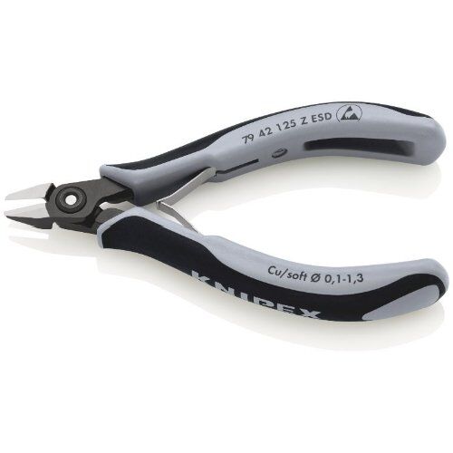 Präzisions-Elektronik-Seitenschneider ESD KNIPEX 79 42 125 Z ESD Präzisions-Elektronik-Seitenschneider ESD mit Mehrkomponenten-Hüllen brüniert 125 mm 12380608