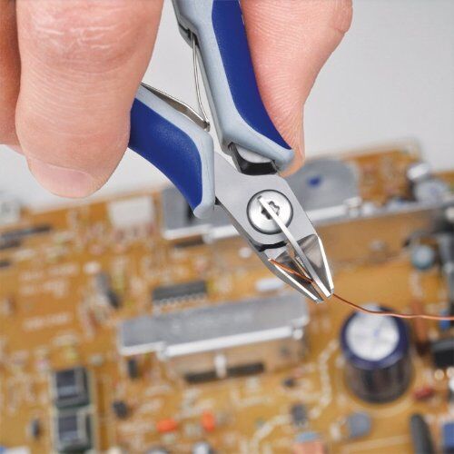  Präzisions-Elektronik-Seitenschneider KNIPEX 79 52 125 Präzisions-Elektronik-Seitenschneider mit Mehrkomponenten-Hüllen brüniert 125 mm 12380612