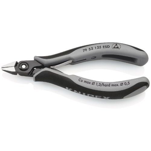  Präzisions-Elektronik-Seitenschneider ESD KNIPEX 79 52 125 ESD Präzisions-Elektronik-Seitenschneider ESD mit Mehrkomponenten-Hüllen brüniert 125 mm 12380605