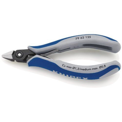  Präzisions-Elektronik-Seitenschneider KNIPEX 79 62 125 Präzisions-Elektronik-Seitenschneider mit Mehrkomponenten-Hüllen brüniert 125 mm 12380622