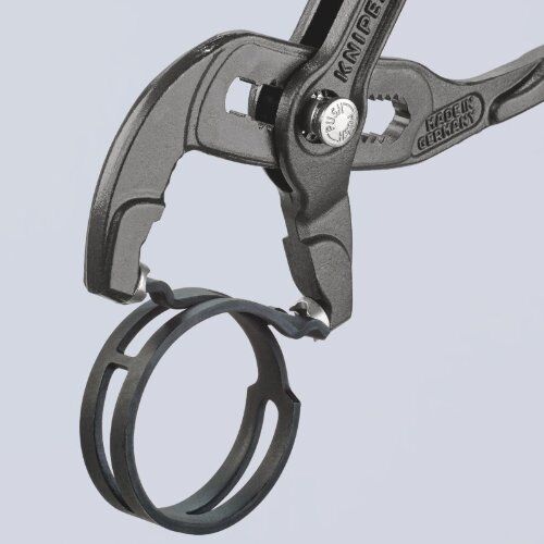  Federbandschellenzangen KNIPEX 85 51 180 A Federbandschellenzange mit rutschhemmendem Kunststoff überzogen grau atramentiert 180 mm 12381273