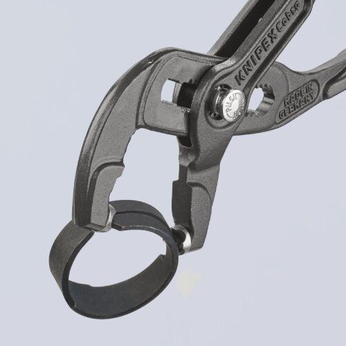  Federbandschellenzangen KNIPEX 85 51 180 A Federbandschellenzange mit rutschhemmendem Kunststoff überzogen grau atramentiert 180 mm 12381273