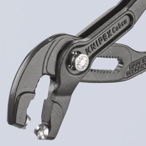  Federbandschellenzangen KNIPEX 85 51 180 A Federbandschellenzange mit rutschhemmendem Kunststoff überzogen grau atramentiert 180 mm 12381273
