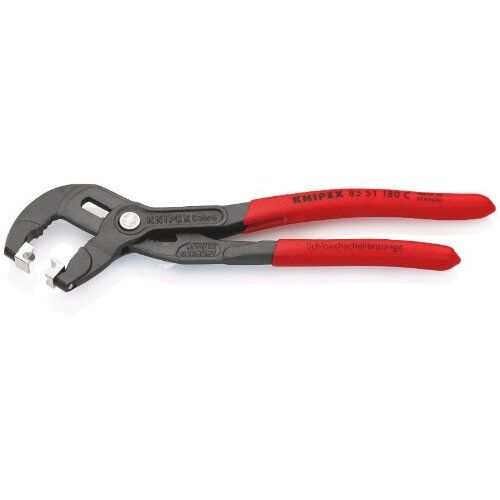  Schlauchschellenzangen für Click-Schellen KNIPEX 85 51 180 C Schlauchschellenzange für Click-Schellen mit rutschhemmendem Kunststoff überzogen grau atramentiert 180 mm 12381256