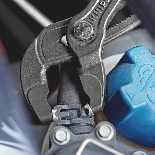  Federbandschellenzangen KNIPEX 85 51 250 A Federbandschellenzange mit rutschhemmendem Kunststoff überzogen grau atramentiert 250 mm 12381275