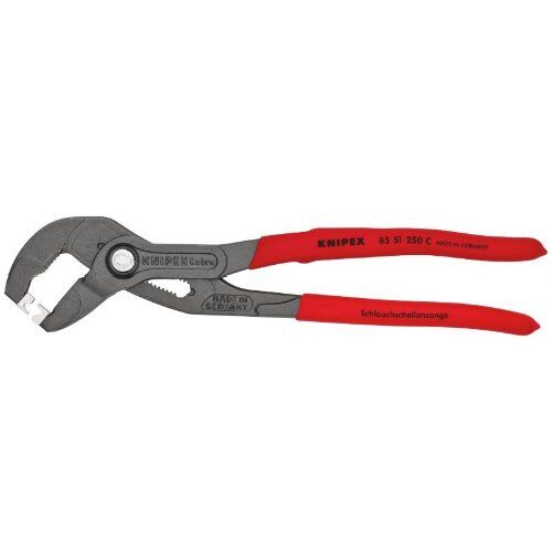  Schlauchschellenzangen für Click-Schellen KNIPEX 85 51 250 C Schlauchschellenzange für Click-Schellen mit rutschhemmendem Kunststoff überzogen grau atramentiert 250 mm 12381258