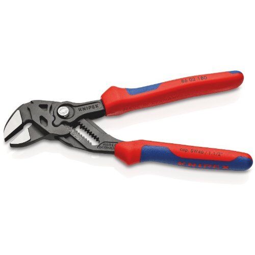  Zangenschlüssel Zange und Schraubenschlüssel in einem Werkzeug KNIPEX 86 02 180 Zangenschlüssel Zange und Schraubenschlüssel in einem Werkzeug mit Mehrkomponenten-Hüllen schwarz atramentiert 180 mm 12381223