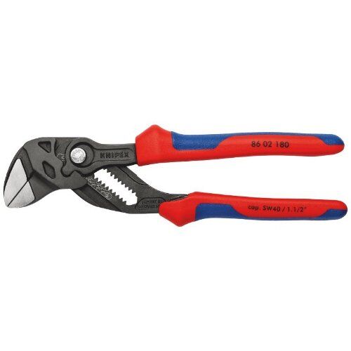  Zangenschlüssel Zange und Schraubenschlüssel in einem Werkzeug KNIPEX 86 02 180 Zangenschlüssel Zange und Schraubenschlüssel in einem Werkzeug mit Mehrkomponenten-Hüllen schwarz atramentiert 180 mm 12381223