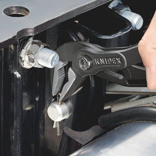  KNIPEX Cobra® ES Wasserpumpenzange extra-schlank KNIPEX 87 51 250 Cobra® ES Wasserpumpenzange extra-schlank mit rutschhemmendem Kunststoff überzogen grau atramentiert 250 mm 12381266