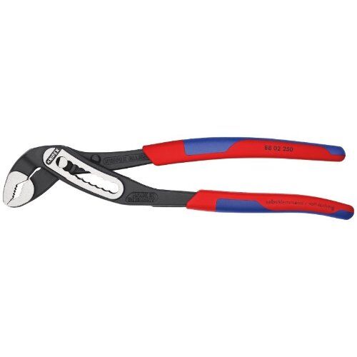  KNIPEX Alligator® Wasserpumpenzangen KNIPEX 88 02 250 Alligator® Wasserpumpenzange mit schlanken Mehrkomponenten-Hüllen schwarz atramentiert 250 mm 12381194