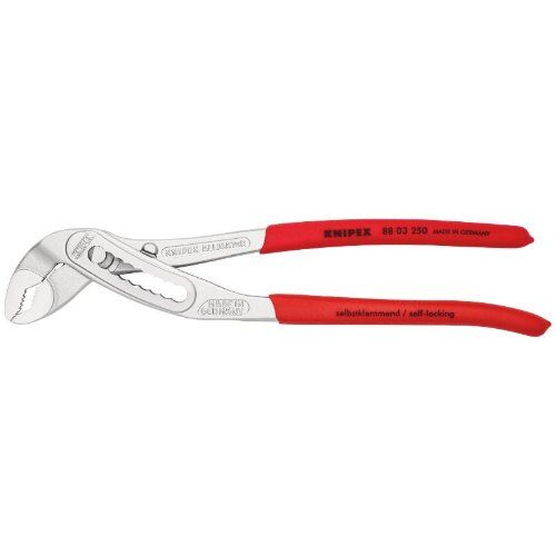  KNIPEX Alligator® Wasserpumpenzangen KNIPEX 88 03 250 Alligator® Wasserpumpenzange mit rutschhemmendem Kunststoff überzogen verchromt 250 mm 12381191
