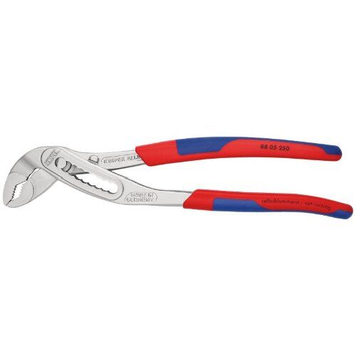  KNIPEX Alligator® Wasserpumpenzangen KNIPEX 88 05 250 Alligator® Wasserpumpenzange mit schlanken Mehrkomponenten-Hüllen verchromt 250 mm 12381192