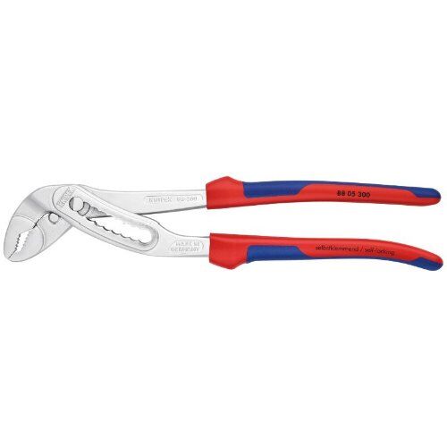  KNIPEX Alligator® Wasserpumpenzangen KNIPEX 88 05 300 Alligator® Wasserpumpenzange mit Mehrkomponenten-Hüllen verchromt 300 mm 12381199