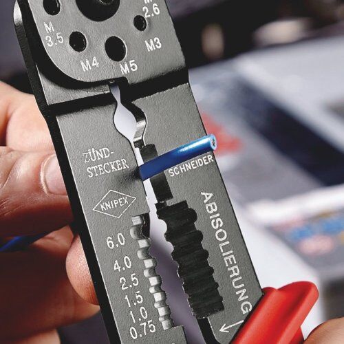  Crimpzangen Crimpzangen KNIPEX 97 21 215 B SB Crimpzange mit Mehrkomponenten-Hüllen schwarz lackiert 230 mm 12380644