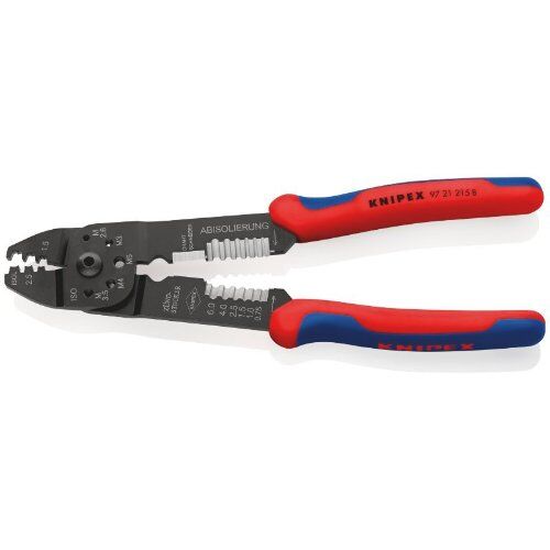  Crimpzangen Crimpzangen KNIPEX 97 21 215 B SB Crimpzange mit Mehrkomponenten-Hüllen schwarz lackiert 230 mm 12380644