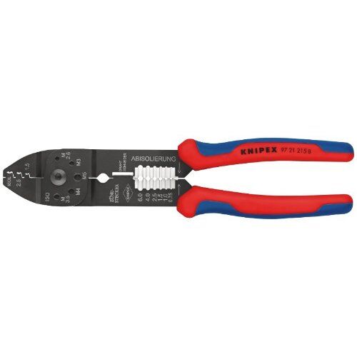  Crimpzangen Crimpzangen KNIPEX 97 21 215 B SB Crimpzange mit Mehrkomponenten-Hüllen schwarz lackiert 230 mm 12380644