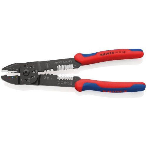  Crimpzangen Crimpzangen KNIPEX 97 22 240 Crimpzange mit Mehrkomponenten-Hüllen schwarz lackiert 240 mm 12380643
