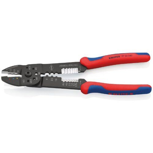  Crimpzangen Crimpzangen KNIPEX 97 32 240 Crimpzange mit Mehrkomponenten-Hüllen schwarz lackiert 240 mm 12380639