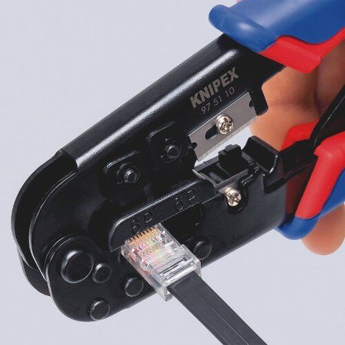  Crimpzange für Westernstecker KNIPEX 97 51 10 Crimpzange für Westernstecker mit Mehrkomponenten-Hüllen brüniert 190 mm 12380726