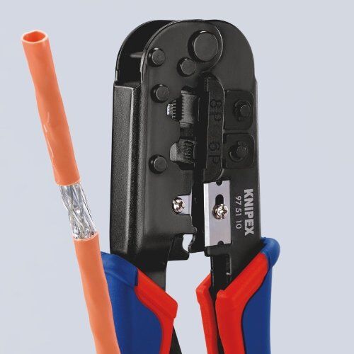  Crimpzange für Westernstecker KNIPEX 97 51 10 Crimpzange für Westernstecker mit Mehrkomponenten-Hüllen brüniert 190 mm 12380726