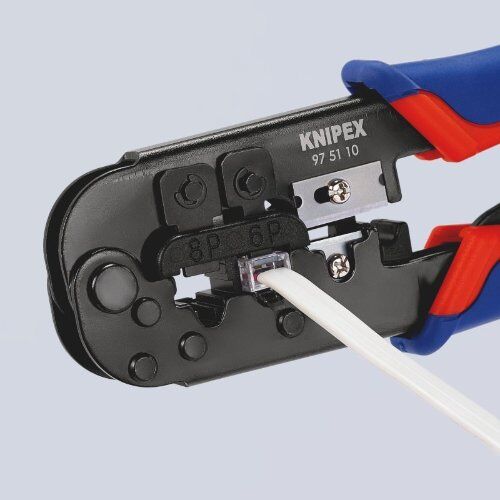  Crimpzange für Westernstecker KNIPEX 97 51 10 Crimpzange für Westernstecker mit Mehrkomponenten-Hüllen brüniert 190 mm 12380726
