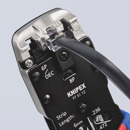  Crimpzange für Westernstecker KNIPEX 97 51 12 Crimpzange für Westernstecker mit Mehrkomponenten-Hüllen brüniert 200 mm 12380725