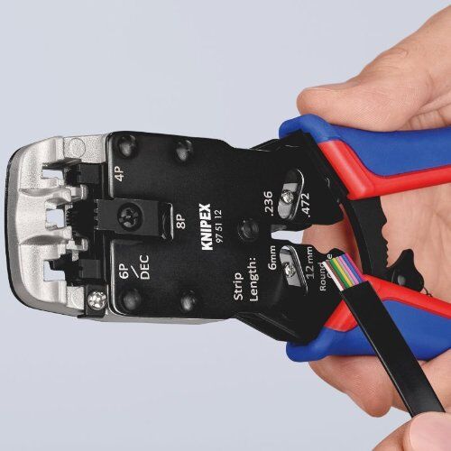  Crimpzange für Westernstecker KNIPEX 97 51 12 Crimpzange für Westernstecker mit Mehrkomponenten-Hüllen brüniert 200 mm 12380725