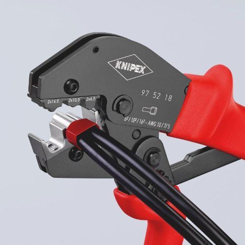  Crimpzangen auch für Zweihandbedienung KNIPEX 97 52 18 Crimpzange auch für Zweihandbedienung mit rutschhemmendem Kunststoff überzogen brüniert 250 mm 12380738