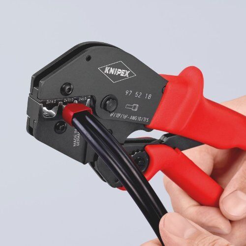  Crimpzangen auch für Zweihandbedienung KNIPEX 97 52 18 Crimpzange auch für Zweihandbedienung mit rutschhemmendem Kunststoff überzogen brüniert 250 mm 12380738