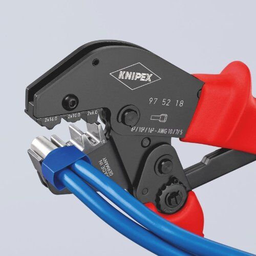  Crimpzangen auch für Zweihandbedienung KNIPEX 97 52 18 Crimpzange auch für Zweihandbedienung mit rutschhemmendem Kunststoff überzogen brüniert 250 mm 12380738