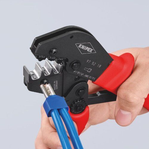  Crimpzangen auch für Zweihandbedienung KNIPEX 97 52 18 Crimpzange auch für Zweihandbedienung mit rutschhemmendem Kunststoff überzogen brüniert 250 mm 12380738