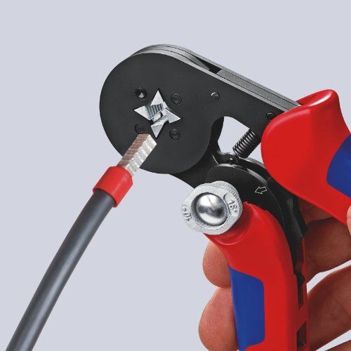  Selbsteinstellende Crimpzangen für Aderendhülsen mit Seiteneinführung KNIPEX 97 53 04 SB Selbsteinstellende Crimpzange für Aderendhülsen mit Seiteneinführung mit Mehrkomponenten-Hüllen brüniert 180 mm 12380778