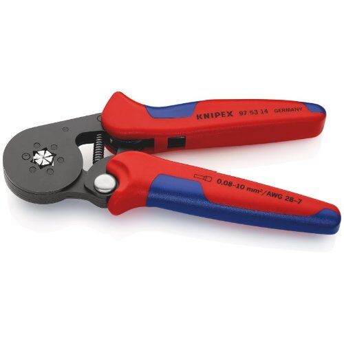  Selbsteinstellende Crimpzangen für Aderendhülsen mit Seiteneinführung KNIPEX 97 53 14 SB Selbsteinstellende Crimpzange für Aderendhülsen mit Seiteneinführung mit Mehrkomponenten-Hüllen brüniert 180 mm 12380781