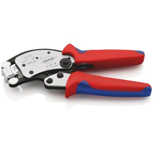  KNIPEX Twistor16® Selbsteinstellende Crimpzange für Aderendhülsen mit drehbarem Crimpkopf KNIPEX 97 53 18 SB Twistor16® Selbsteinstellende Crimpzange für Aderendhülsen mit drehbarem Crimpkopf mit Mehrkomponenten-Hüllen verchromt 260 mm 12380789