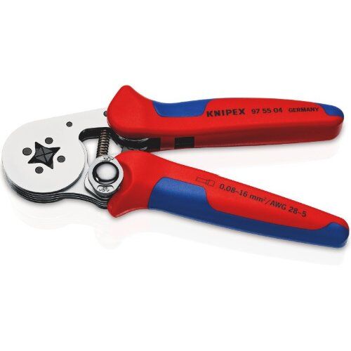  Selbsteinstellende Crimpzangen für Aderendhülsen mit Seiteneinführung KNIPEX 97 55 04 SB Selbsteinstellende Crimpzange für Aderendhülsen mit Seiteneinführung mit Mehrkomponenten-Hüllen verchromt 180 mm 12380787