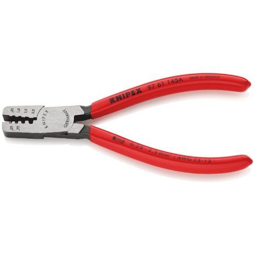  Crimpzangen für Aderendhülsen mit Trapez-Crimp KNIPEX 97 61 145 A Crimpzange für Aderendhülsen mit Kunststoff überzogen 145 mm 12380635